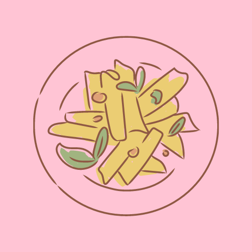 pasta on pink background