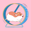 Hamster Running on a wheel cartoon version