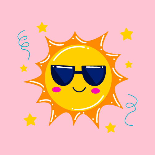 sun with shades on