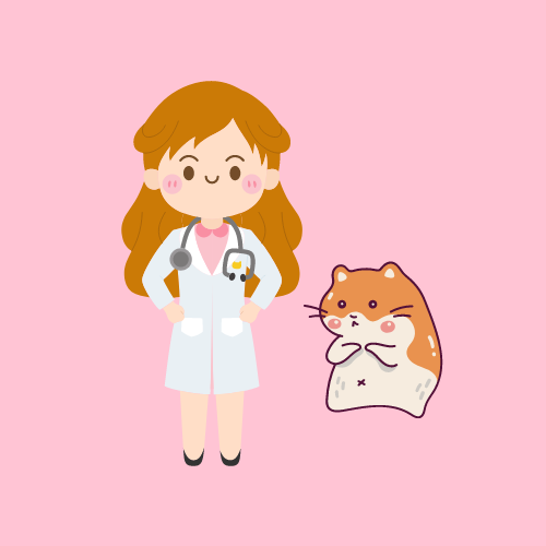 hamster at the vet [cartoon style]